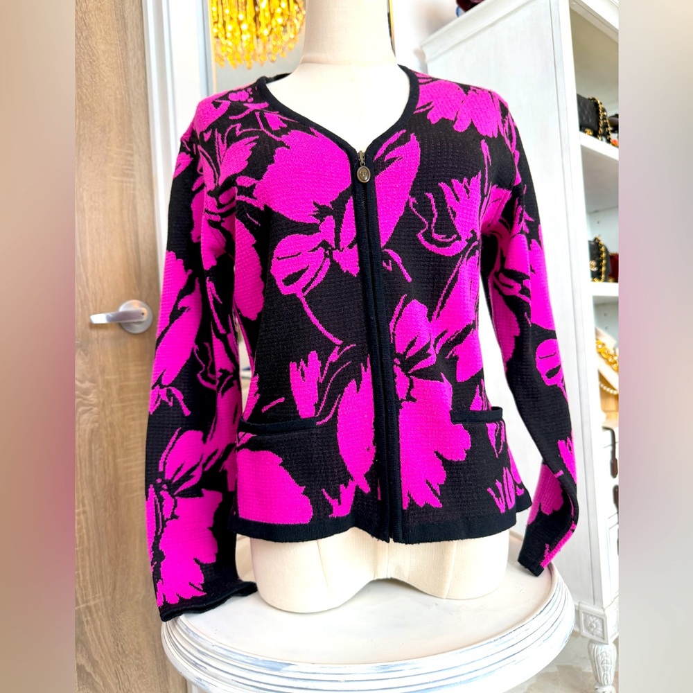 Christian Dior Vintage Floral Knit Cardigan – Rare Statement Piece